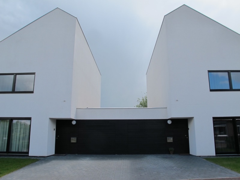 Houtskelet twee-onder-een-kapwoning in Nederland