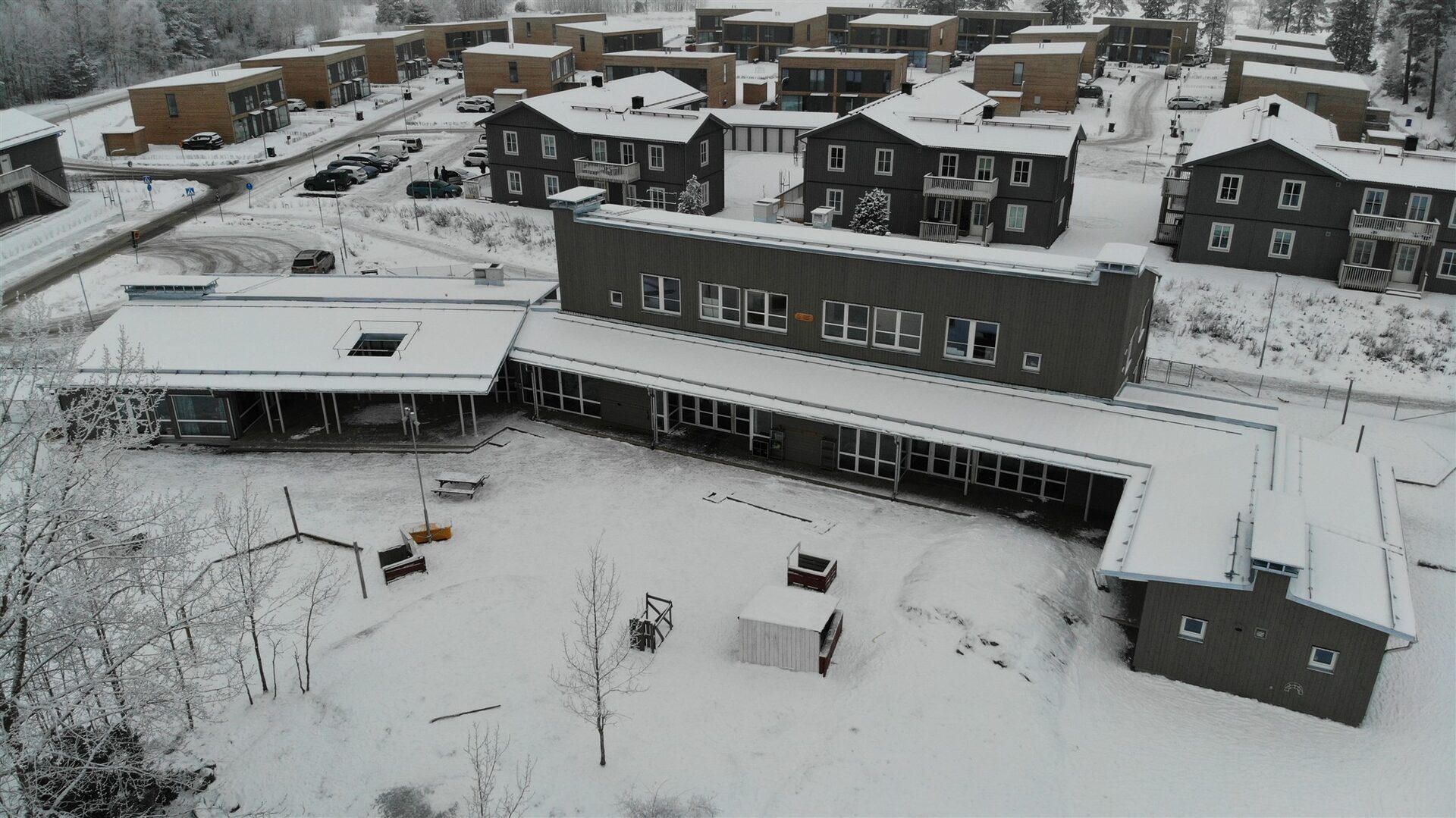 Overzicht van prefab kleuterschool