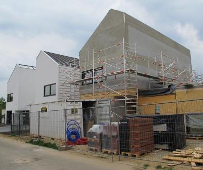 Montage van houtskeletwoning